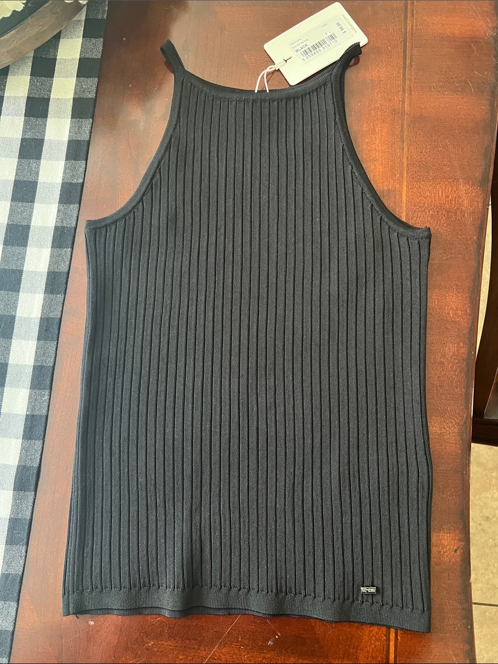 Ted Baker London Black Ribbed Knit Tank Sweater. New never worn with tags